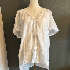 White Linen Women's Top